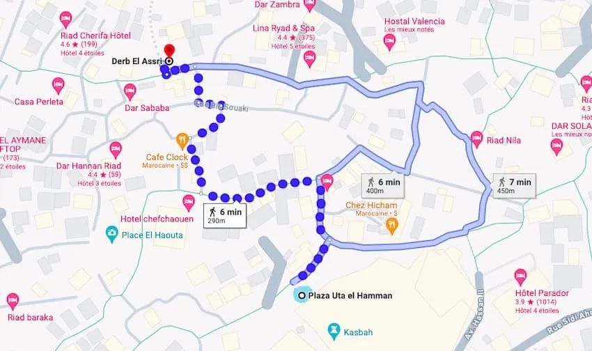 Se rendre de Uta el Hammam à Callejon El Asri