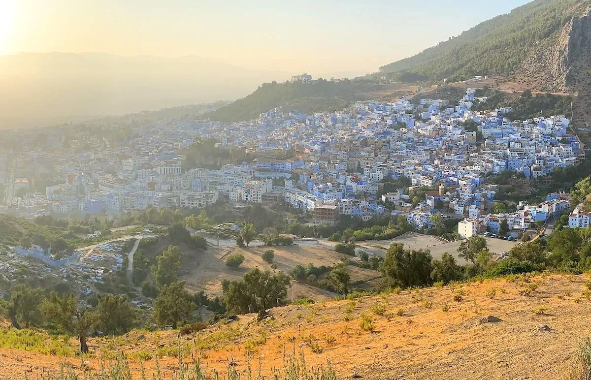 View of the town of Chefchaouen from the Spanish Mosque